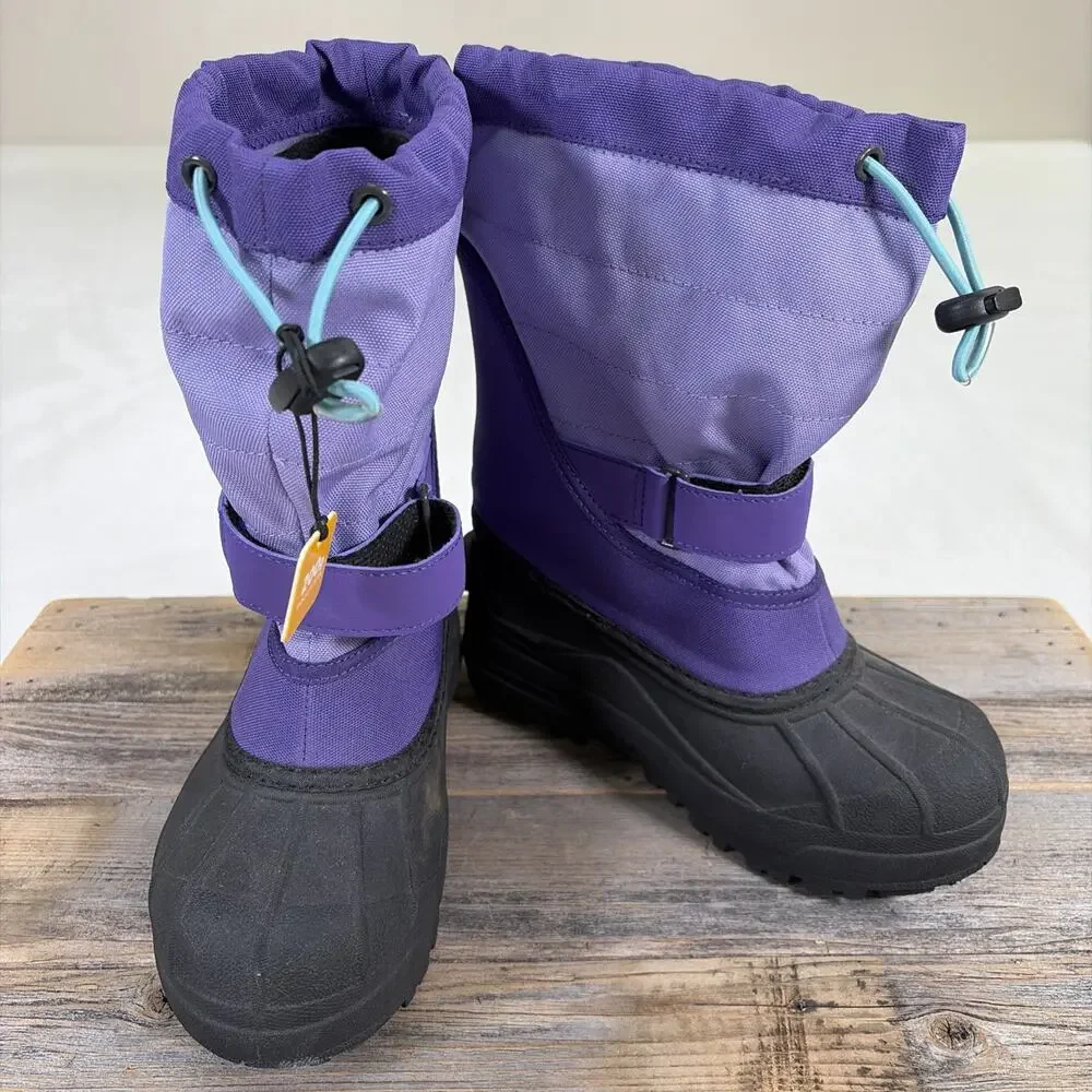 Columbia Girls Powderbug Plus II Snow Boot Purple Size 1 New Benefits Charity
